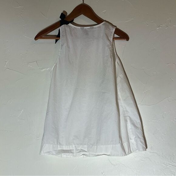 Women's J. Crew White & Black Tank Top with Bow - Picture 6 of 6